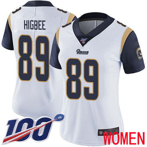 Los Angeles Rams Limited White Women Tyler Higbee Road Jersey NFL Football #89 100th Season Vapor Untouchable